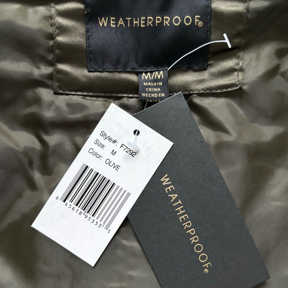 WEATHERPROOF Jacket Diamond Quilted Cropped Bomber Jacket--M - Picture 8 of 15